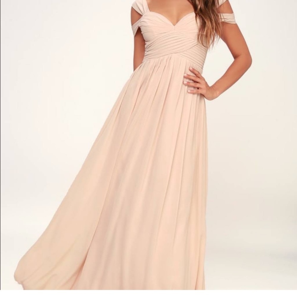 Lulus Make Me Move Blush Pink Maxi Dress, Size Small